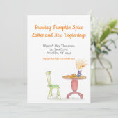 Het brouwen van pompoen Spice Latte in Nieuw Huis Aankondiging (Staand voorkant)