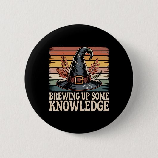 Het brouwen van wat kennis Halloween ontwerp Ronde Button 5,7 Cm (Voorkant)