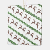 HET BROWN REINDEERPATROON KERAMISCH ORNAMENT (Links)