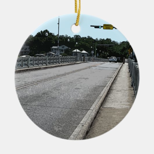 Het brug oversteken 7622 keramisch ornament (Voorkant)