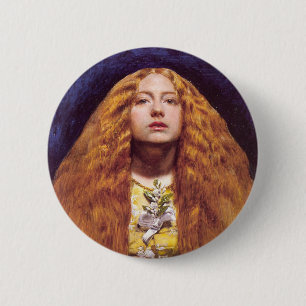 Het bruidsmeisje, 1851 door John Everett Millais Ronde Button 5,7 Cm