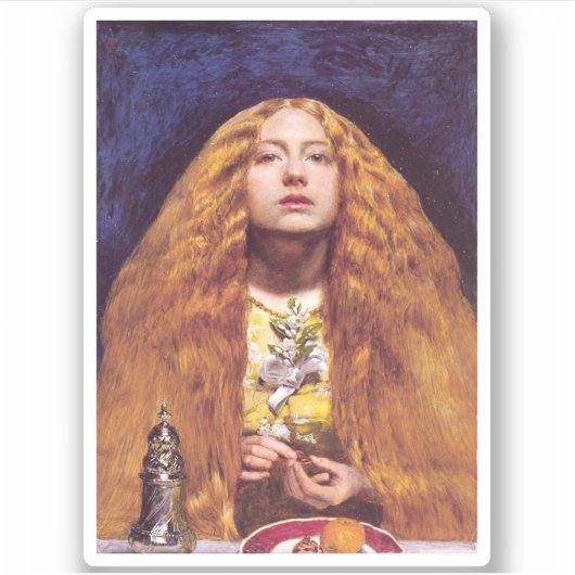 Het bruidsmeisje, 1851 door John Everett Millais Sticker (Voorkant)