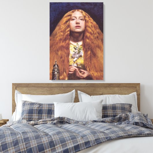 Het bruidsmeisje (door John Everett Millais) Canvas Afdruk (Insitu (Slaapkamer))