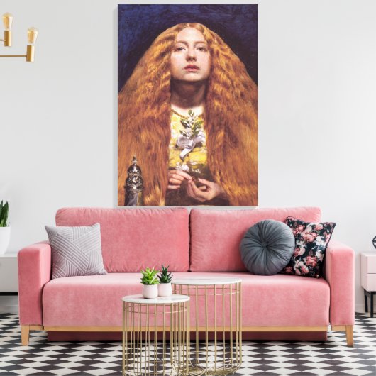 Het bruidsmeisje (door John Everett Millais) Canvas Afdruk (Insitu (Woonkamer))