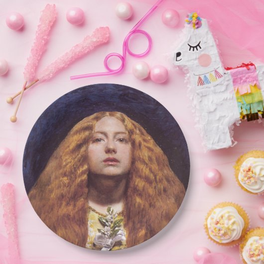 Het bruidsmeisje (door John Everett Millais) Papieren Bordje (Feest)