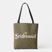 Het bruidsmeisje schittert Gouden Gepersonaliseerd Tote Bag (Achterkant)