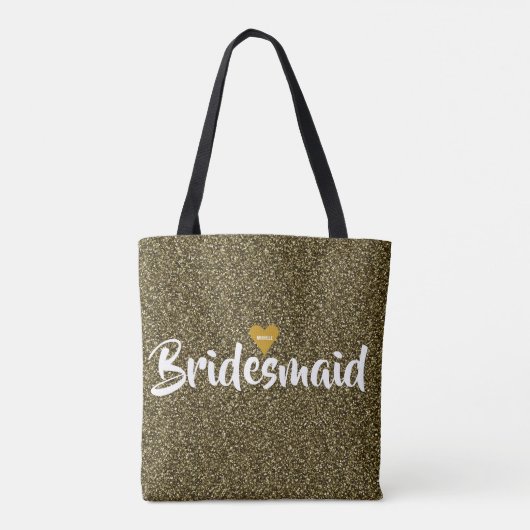 Het bruidsmeisje schittert Gouden Gepersonaliseerd Tote Bag (Achterkant)