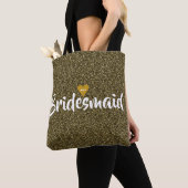 Het bruidsmeisje schittert Gouden Gepersonaliseerd Tote Bag (Dichtbij)
