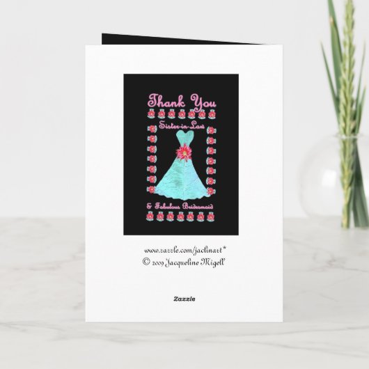 Het Bruidsmeisje van de schoonzuster DANKT U - Bedankkaart (Achterkant)