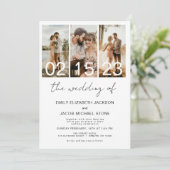 Het bruiloft van de eenvoudige minimalistische fot kaart (Staand voorkant)