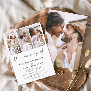 Het bruiloft van de eenvoudige minimalistische fot kaart