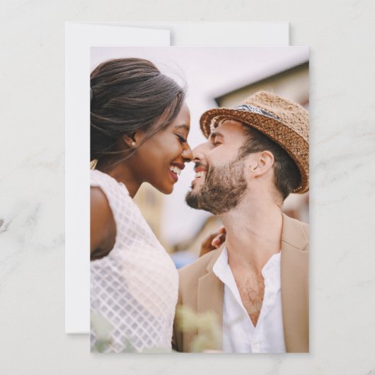 Het bruiloft van de eenvoudige minimalistische fot kaart (Achterkant)