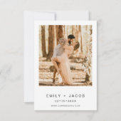 Het bruiloft van de minieme witte bruiloft met fot kaart (Achterkant)