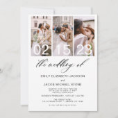 Het bruiloft van de minieme witte bruiloft met fot kaart (Voorkant)