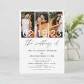 Het bruiloft van de minieme witte bruiloft met fot kaart (Staand voorkant)