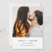 Het bruiloft van de minieme witte bruiloft met fot kaart (Achterkant)