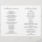 Het bruiloft van, Modern Wedding Foldable Program (Achterkant)