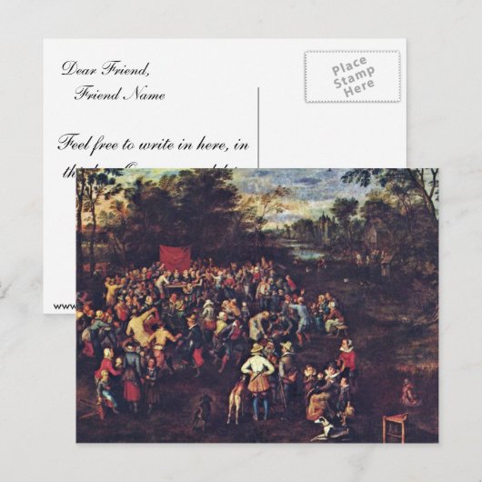 Het bruiloftsbanket van Bruegel D. Ä. Jan (Beste Q Briefkaart (Voorkant / Achterkant)