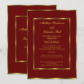 Het bruine bruidsgoud van het huwelijk kaart (Voorkant / Achterkant)