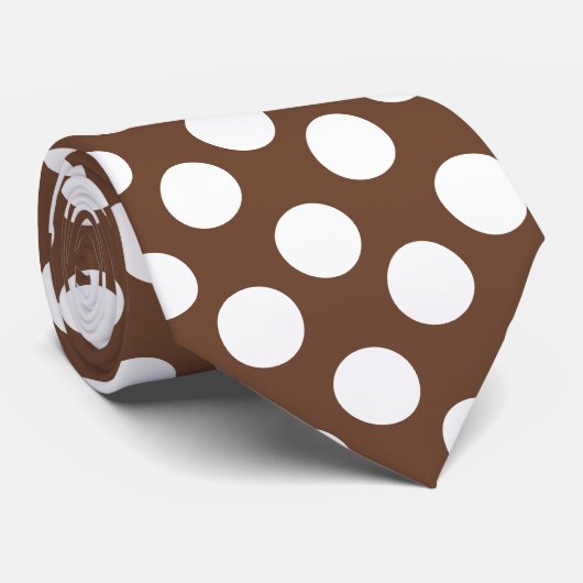 Het bruine en Witte Stropdas van de Stip (Opgerold)