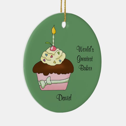 Het bruine Ornament van Kerstmis Cupcake (Rechts)