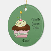 Het bruine Ornament van Kerstmis Cupcake (Links)