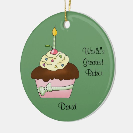 Het bruine Ornament van Kerstmis Cupcake (Links)