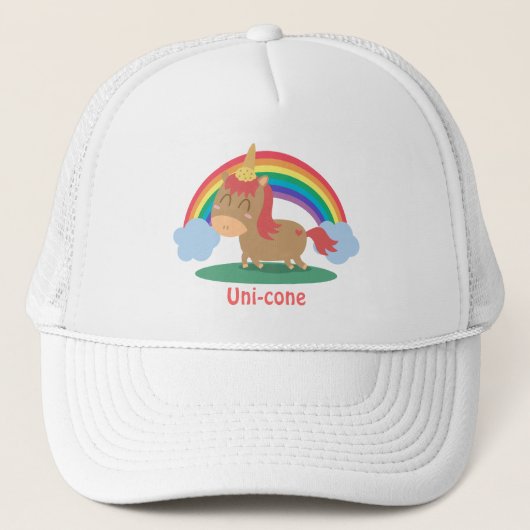 Het Bruine Paard die van Kawaii een Eenhoorn Trucker Pet (Voorkant)