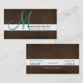 Het bruine suède van de blauwgroen modestilist visitekaartje (Voorkant / Achterkant)