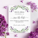 Het bruiningsbudget van de lavender eucalyptus, be flyer<br><div class="desc">Let erop dat deze Save the date op flyer paper en erg dun is. Enveloppen zijn niet inbegrepen. Bezoek onze winkel voor meer informatie over het opslaan van datumkaarten (hetzelfde ontwerp). Een moderne en elegante Save the Date for a bruiloft. Een witte achtergrond versierd met lavendere bloemen en eucalyptusgroen. Pas...</div>