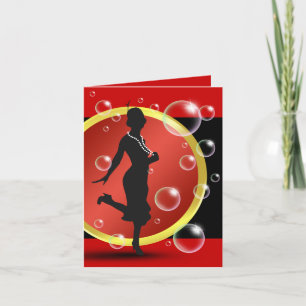 Het brullende Meisje van de Vin van jaren '20 Bedankkaart