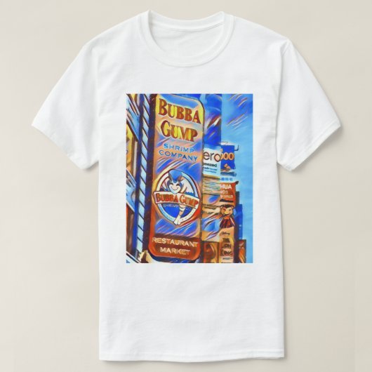 Het Bubba Gump Shrimp Company-teken T-shirt (Design voorkant)