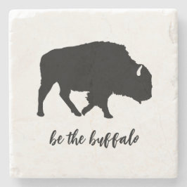 Het Buffalo Silhouette Marble Stone Onderzetter