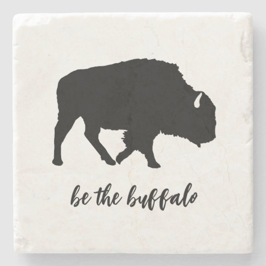 Het Buffalo Silhouette Marble Stone Onderzetter (Voorkant)