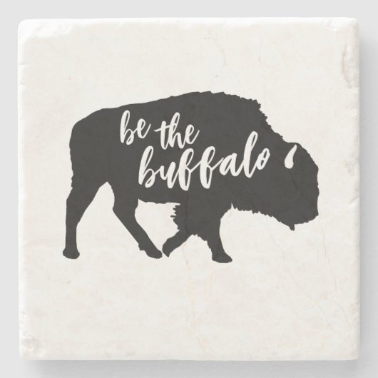 Het Buffalo Silhouette Marble Stone Onderzetter (Voorkant)