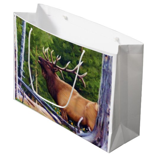 Het Bugler Elk Bull Large Cadeautasje (Voorkant Gekanteld)