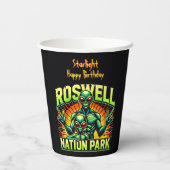 Het buitenaardse ontmoetingspark van Roswell wacht Papieren Bekers (Achterkant)