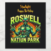 Het buitenaardse ontmoetingspark van Roswell wacht Wijn Etiket (Enkel label)