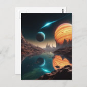 Het buitenaardse waterexoplanetenlandschap is een briefkaart (Voorkant / Achterkant)