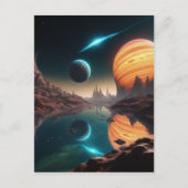 Het buitenaardse waterexoplanetenlandschap is een briefkaart (Voorkant)