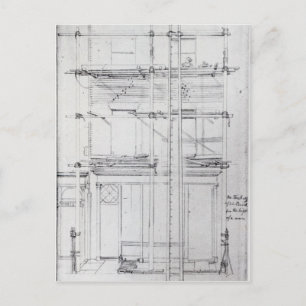 Het buitenhuis van Issac wordt geschilderd Briefkaart