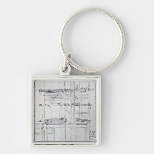Het buitenhuis van Issac wordt geschilderd Sleutelhanger (Voorkant)