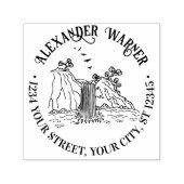 Het Buitenleven: Waterval Naam Adres Zelfinktende Stempel (Design)