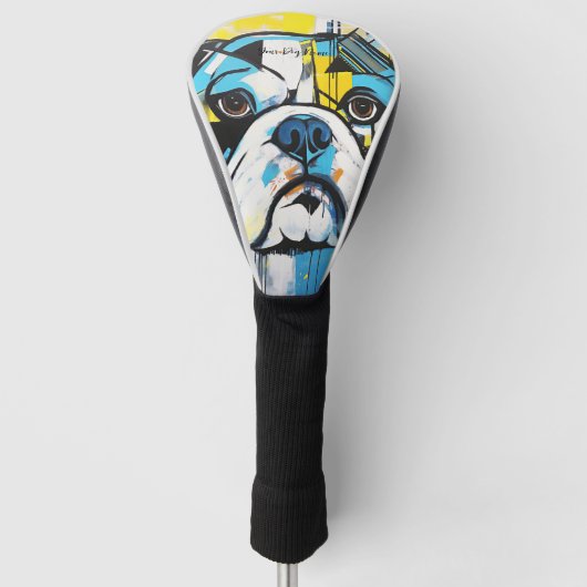 Het Bulldog portret 004 - Sable Gabriel Golfheadcover (Voorkant)