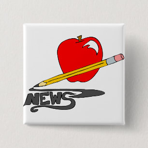 Het Bulletin van de school Vierkante Button 5,1 Cm