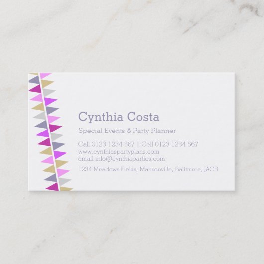 Het Bundelen van de gebeurtenissen van de vlaggenp Visitekaartje (Voorkant)