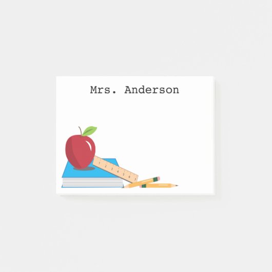 Het bureau van de leerkracht, speciaal ontwikkeld, post-it® notes (Voorkant)