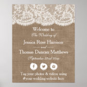 Het Burlap & Lace bruiloft Collectie Welkom Poster (Voorkant)
