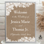 Het Burlap & Lace Wedding Collectie Welkomstbord Poster