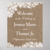 Het Burlap & Lace Wedding Collectie Welkomstbord Poster (Voorkant)